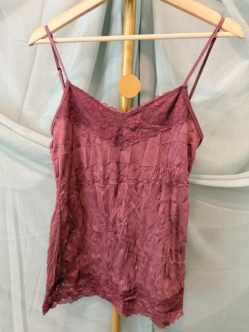 Maurices Dark Mauve Lace Trim Camisole
